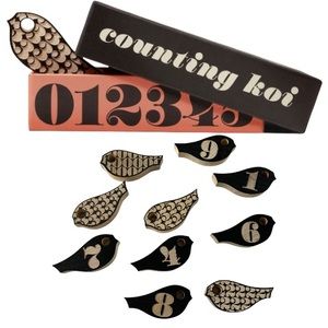 COUNTING KOI Wood Block Set Novelty Toy Art